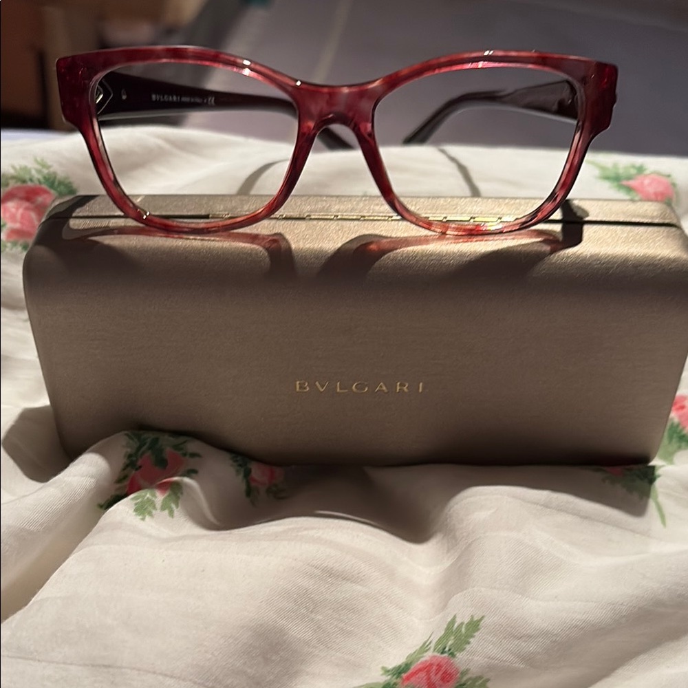 Bvlgari Red Eyeglasses